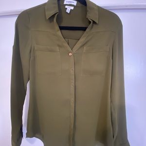 Express portifino button up Dark olive